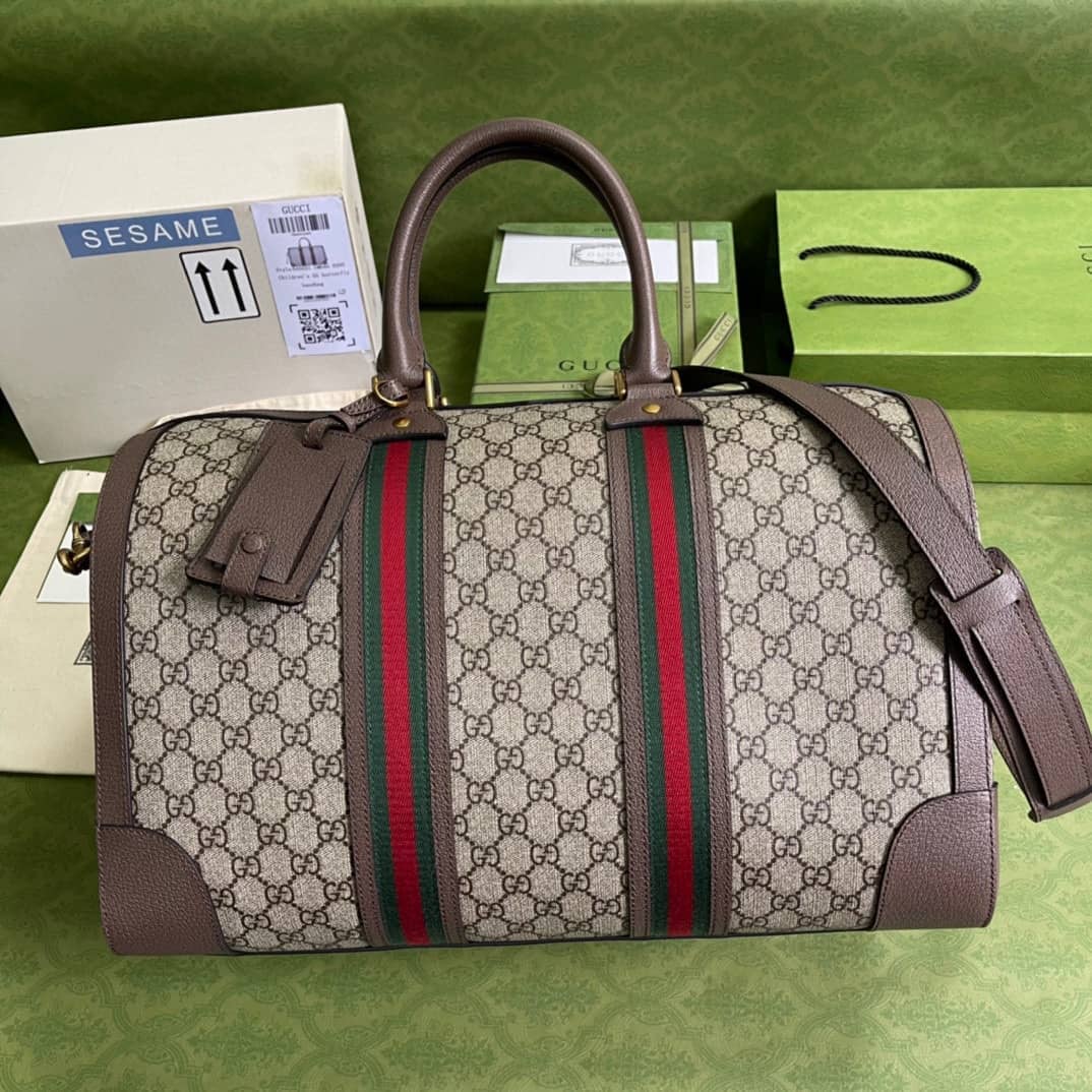 Best Replica Gucci GG With Web Leather Duffle Bag 645021 Replica - Colareps