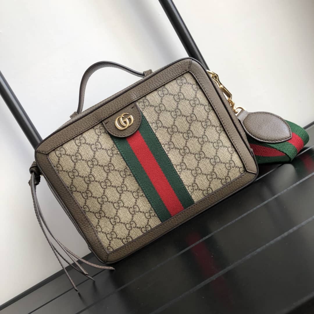 Best Replica Gucci Ophidia Small GG Shoulder Bag Replica Brown 550622 - Colareps