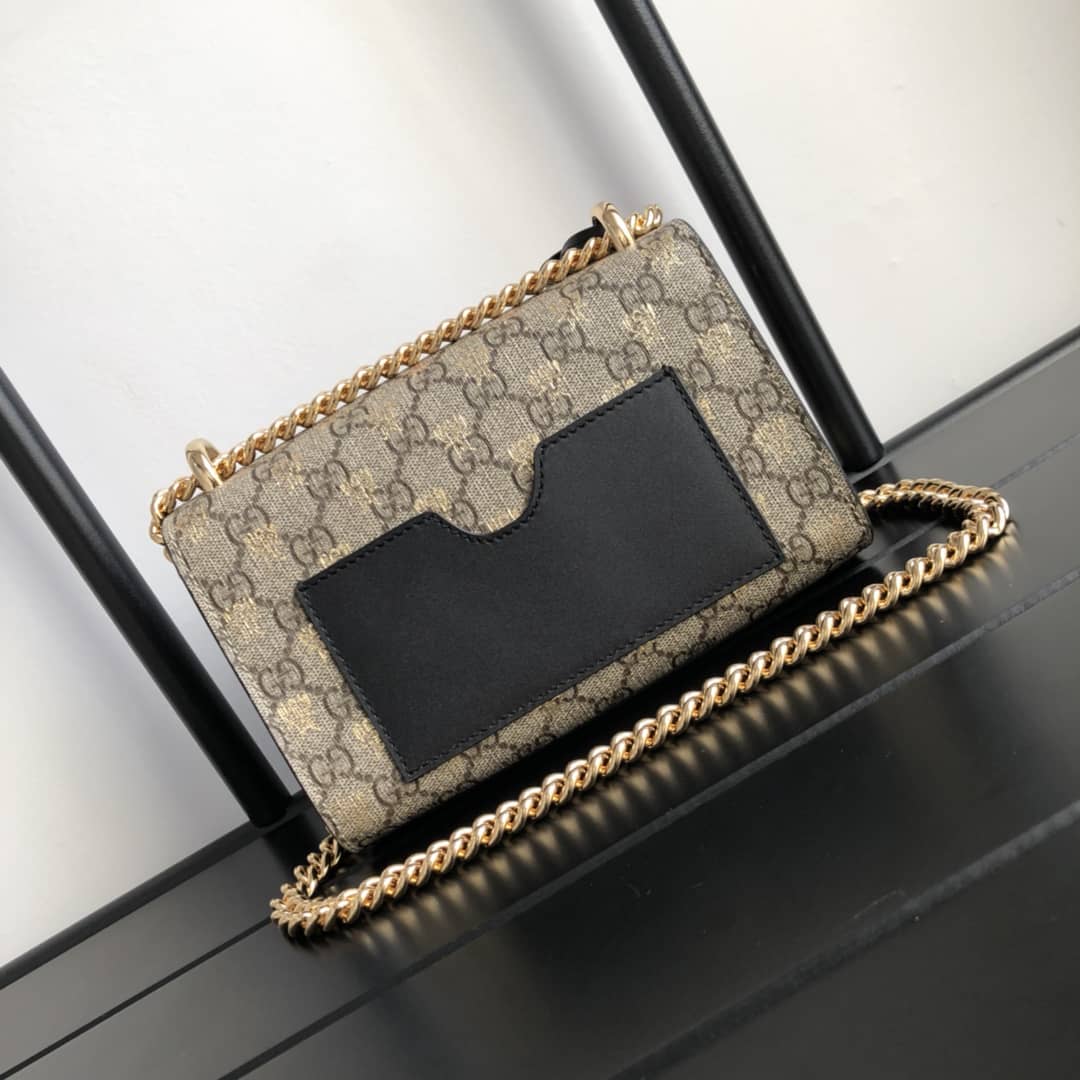 Best Replica Gucci Padlock Small GG Chain Shoulder Bag Replica Brown 409487 - Colareps