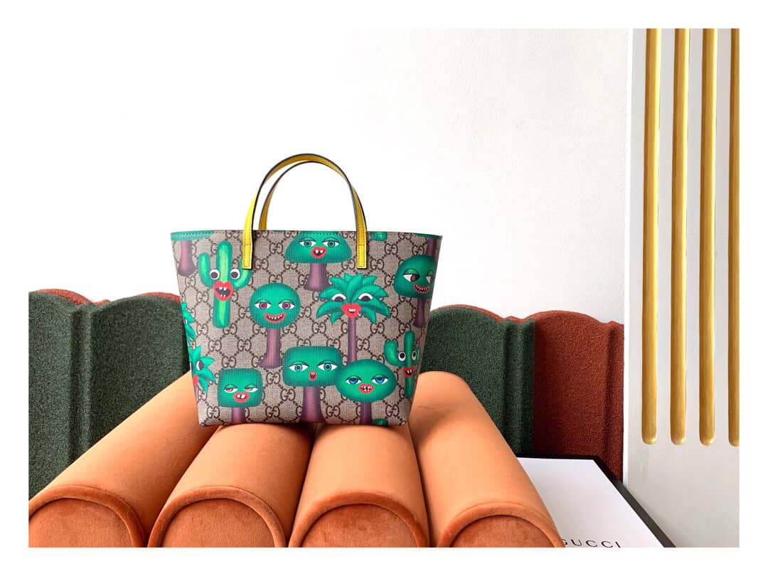 Best Replica Gucci Children GG Tote With Pineapple Bag Replica Green 580840 - Colareps