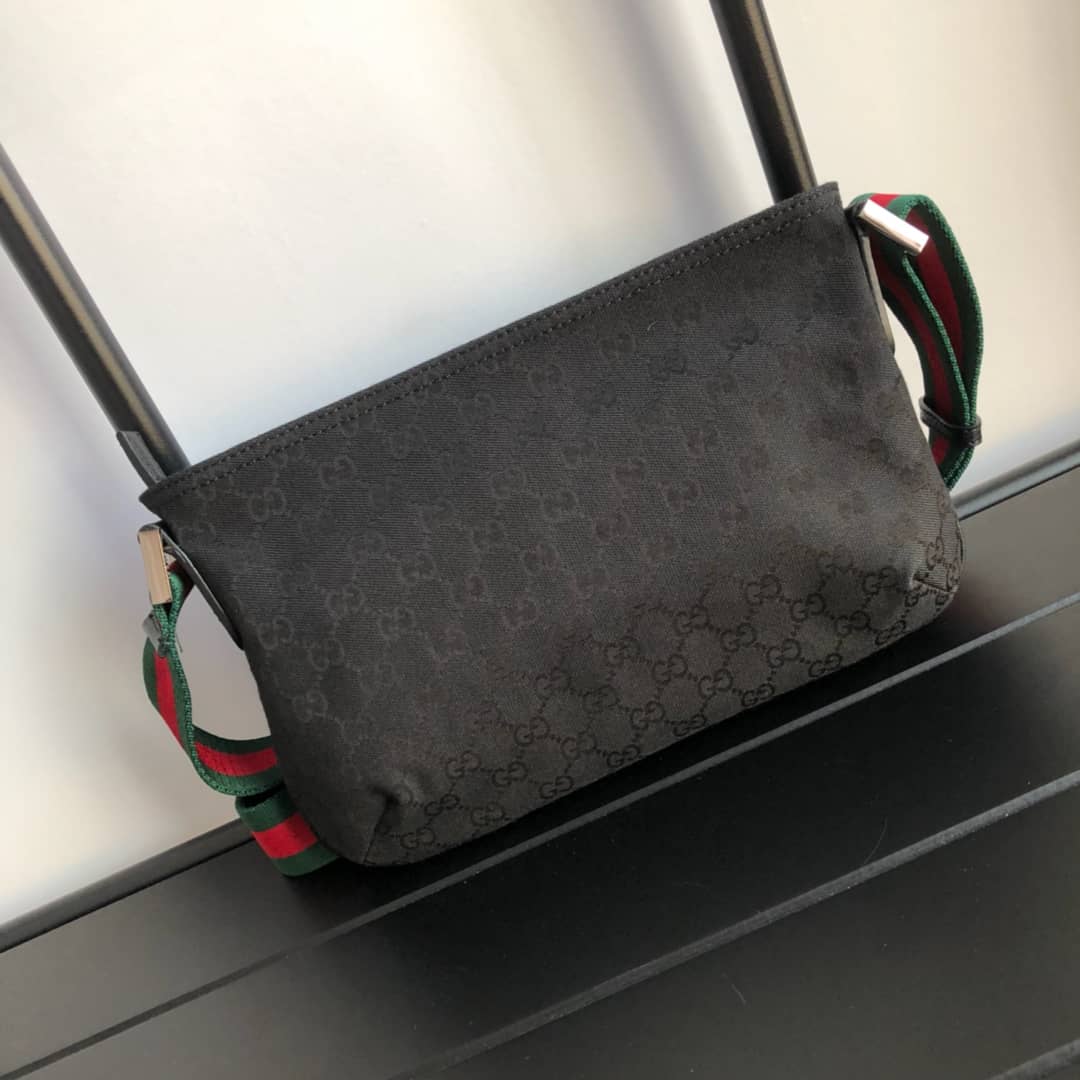 Best Replica Gucci GG Canvas Shoulder Bag Replica Black 189749 - Colareps