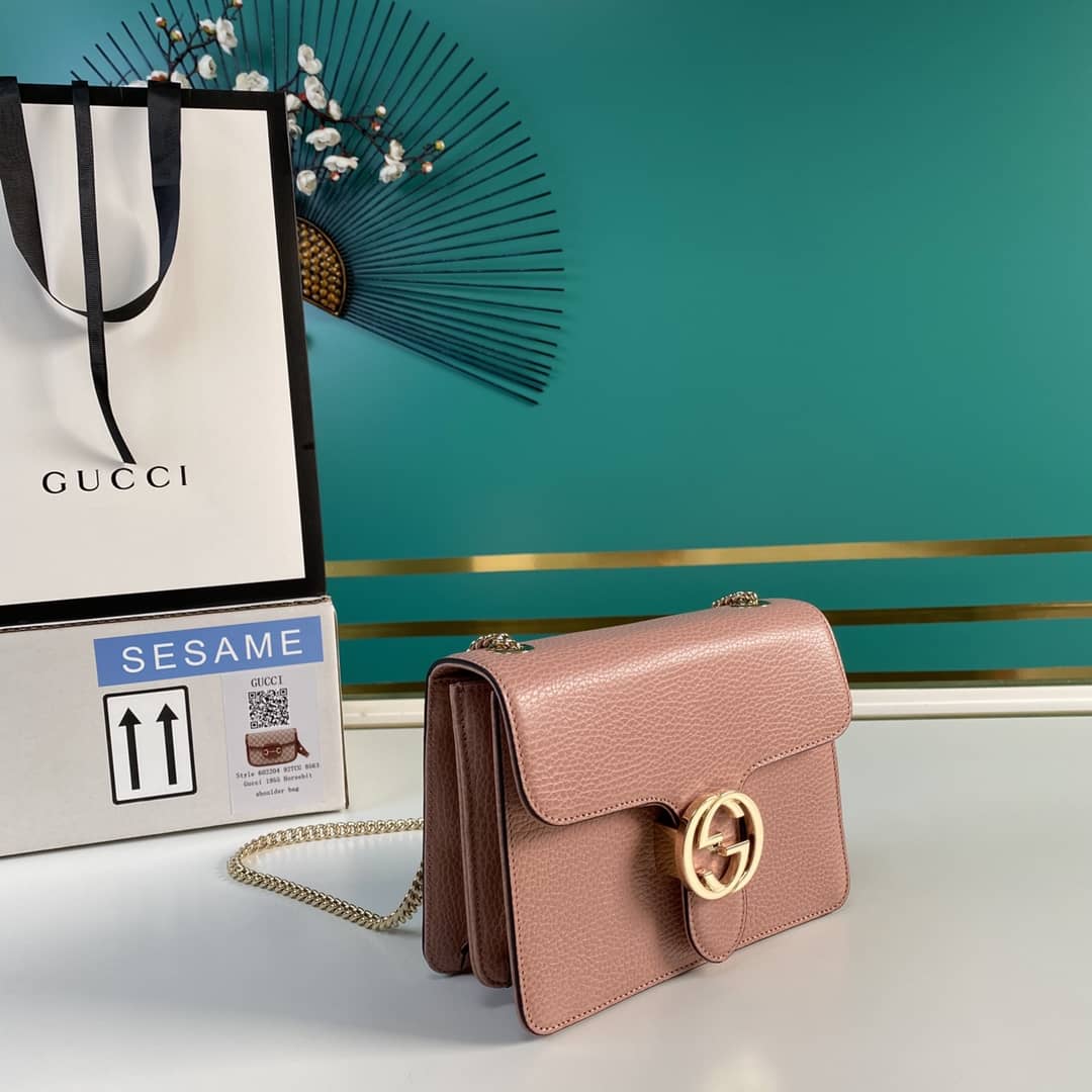 Best Replica Gucci Interlocking Leather Chain Crossbody Bag Replica 510304 - Colareps