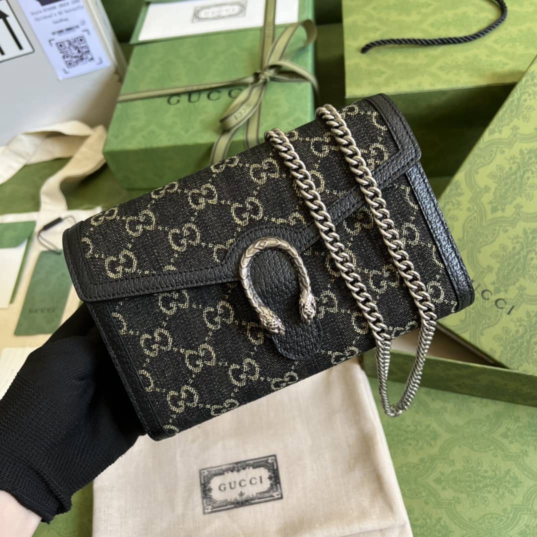 Best Replica Gucci Dionysus GG Supreme Chain Wallet 401231 Replica Crossbody Bag - Colareps