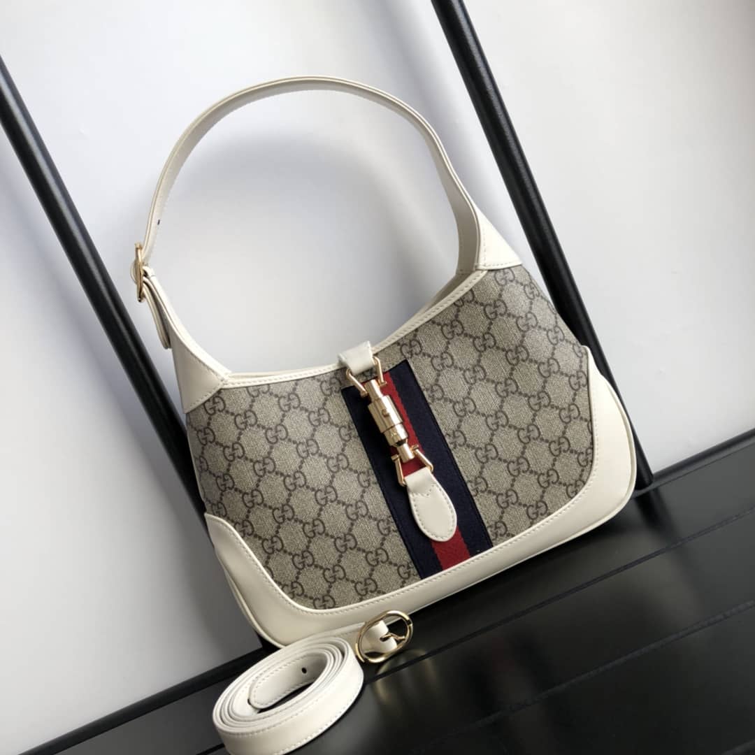 Best Replica Gucci GG Jackie 1961 Mini Shoulder Bag Replica Gray 637092 - Colareps