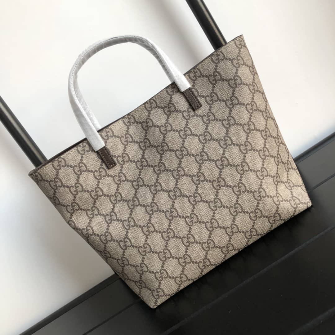 Best Replica Gucci Children GG Supreme Canvas Replica Tote Brown 410812 - Colareps