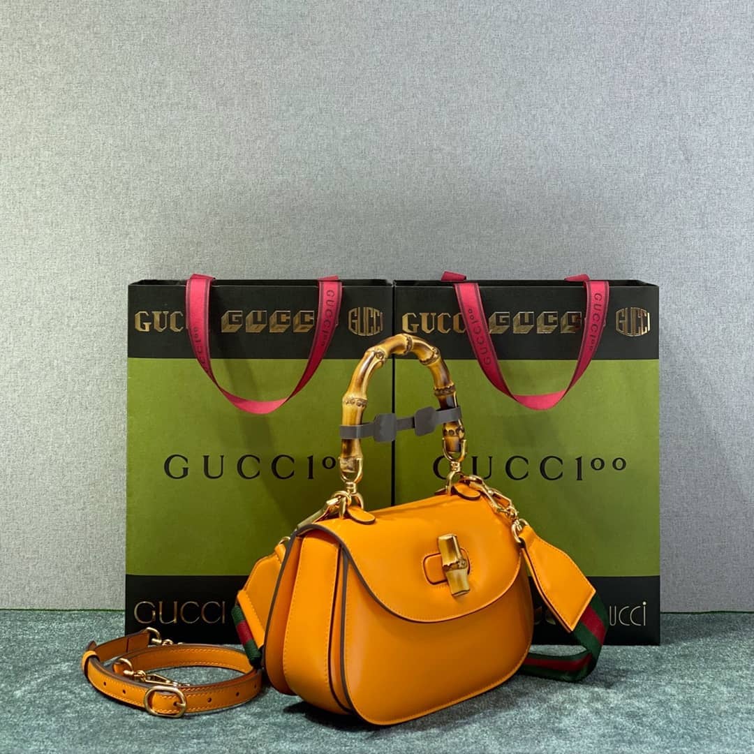 Best Replica Gucci Bamboo 1947 Small Top Handle Bag 675797 Orange Replica - Colareps