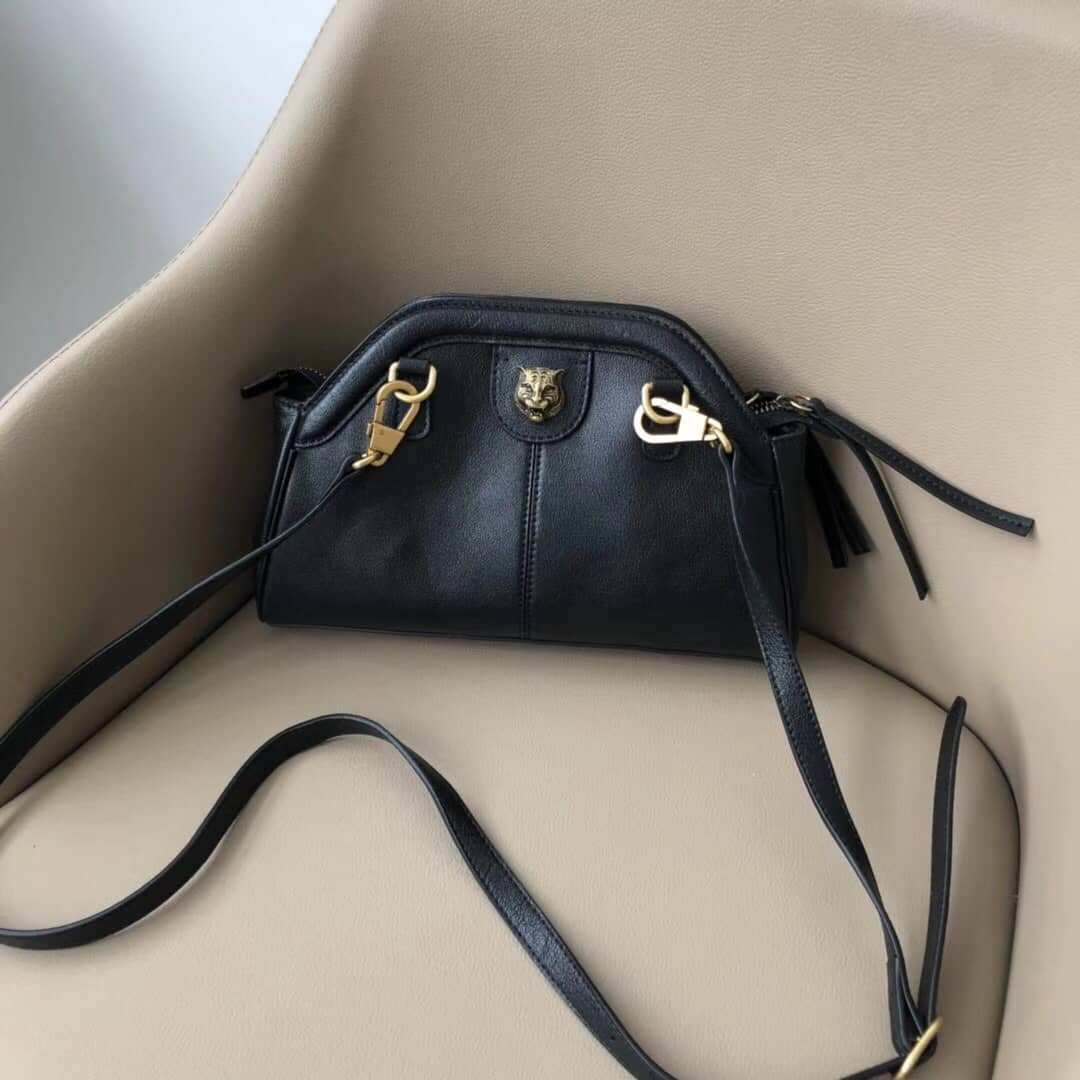 Best Replica Gucci Belle Marmont Feline Small Crossbody Bag Replica Black 524620 - Colareps