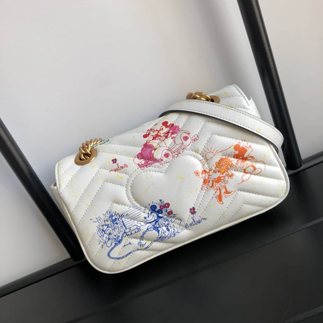 Best Replica Gucci GG Marmont Mini Matelasse Shoulder Bag Replica White 446744 - Colareps