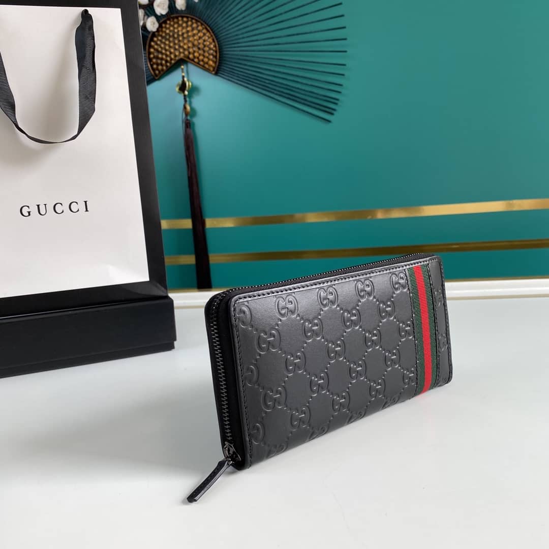 Best Replica Gucci GG Supreme Web Zip Around Wallet Replica 291105 - Colareps