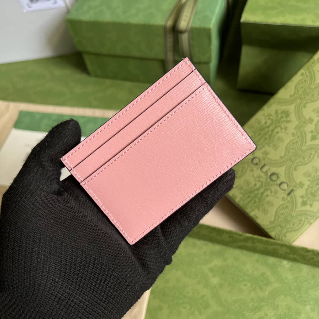 Best Replica Gucci Star Bananya Print Card Case Pink 701064 Replica Wallet - Colareps