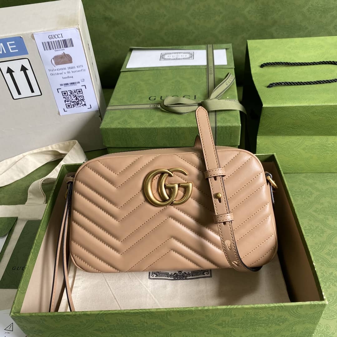 Best Replica Gucci Crossbody Dupe GG Marmont Small Matelasse Leather 447632 - Colareps