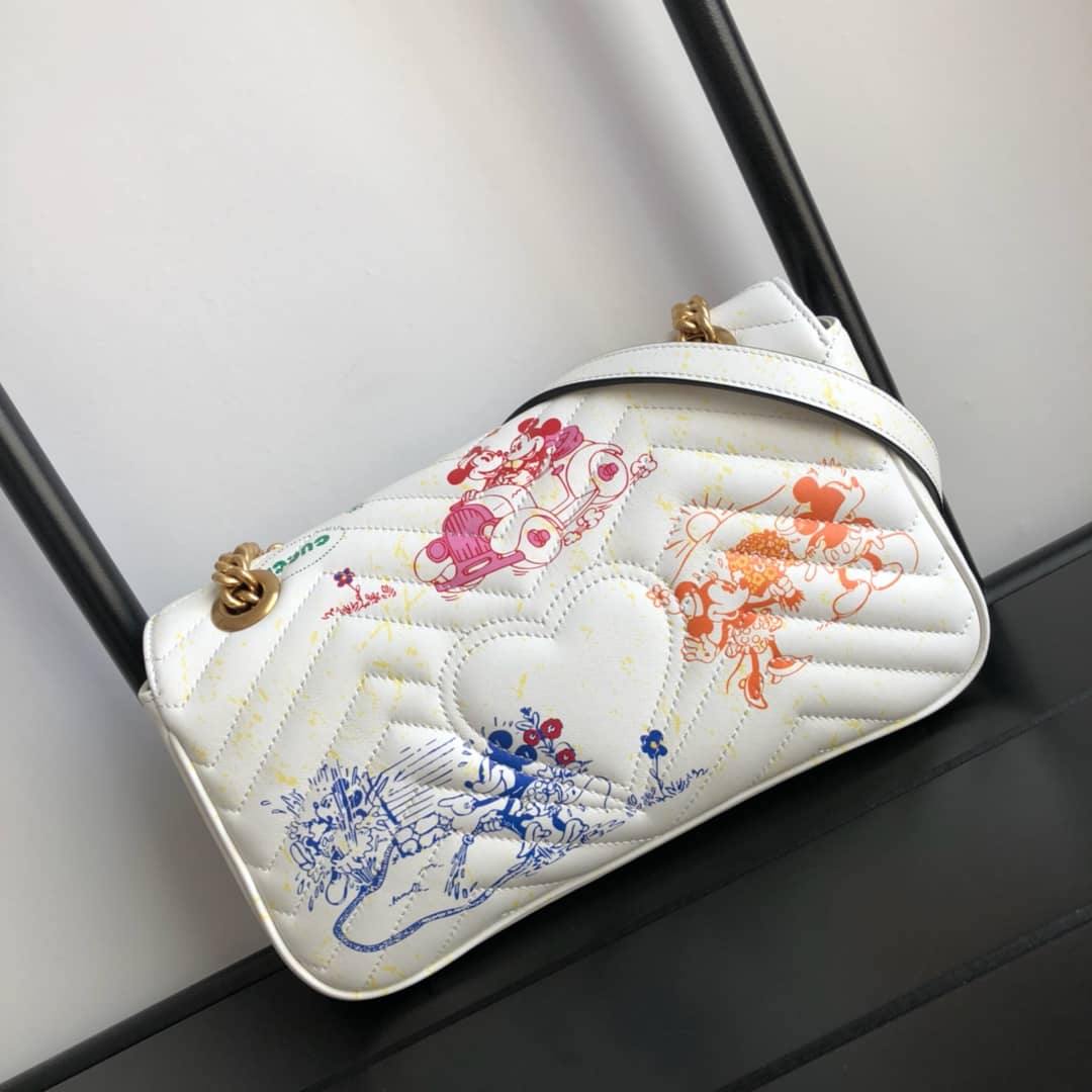 Best Replica Gucci GG Marmont Matelasse Shoulder Bag Replica White 443497 - Colareps