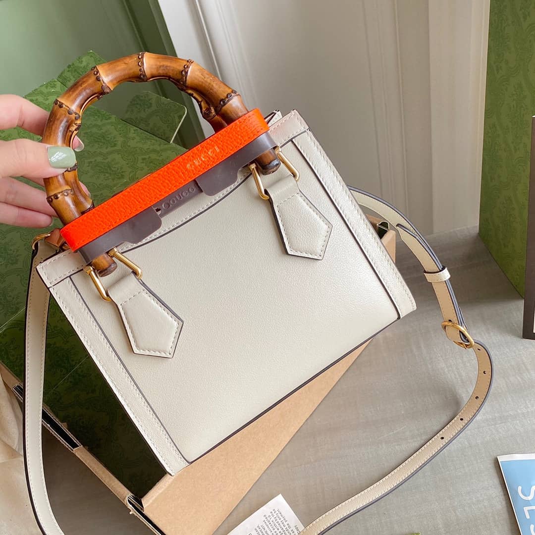 Best Replica Gucci Diana Mini Bamboo Tote Bag Replica White 655661 - Colareps