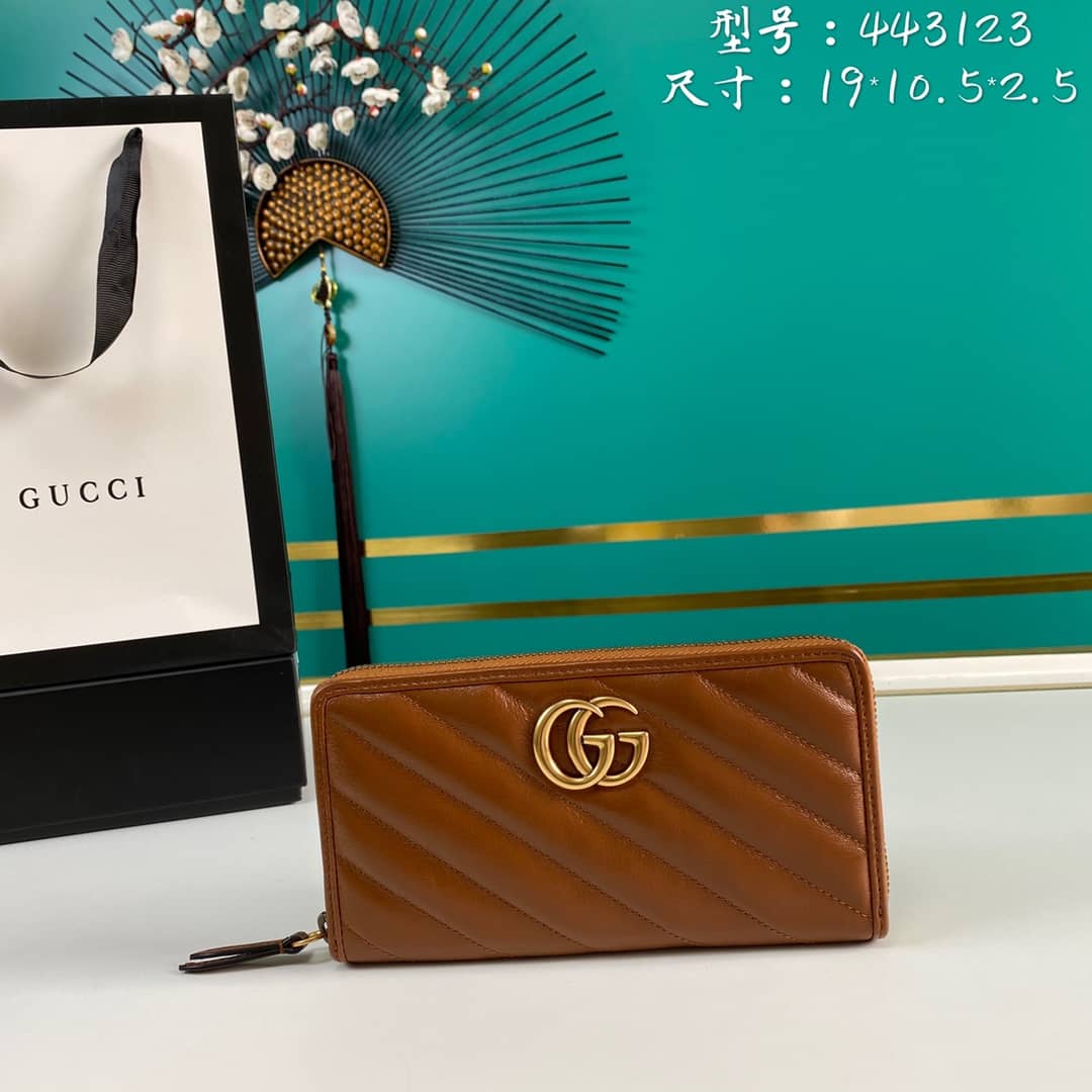 Best Replica Gucci GG Marmont Large Zip Around Wallet Replica 443123 - Colareps
