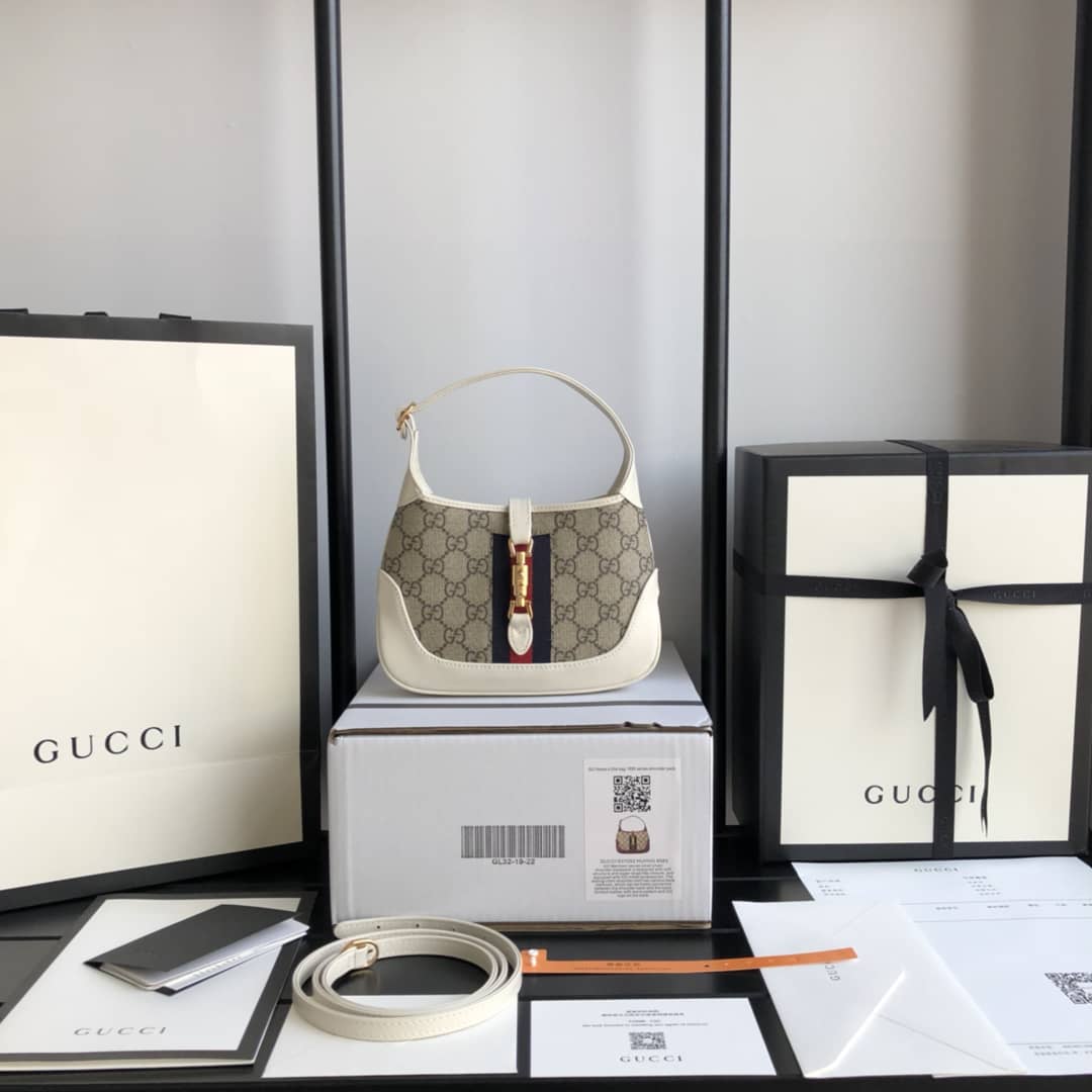 Best Replica Gucci Jackie 1961 Mini Shoulder Bag Replica Gray 637092 - Colareps