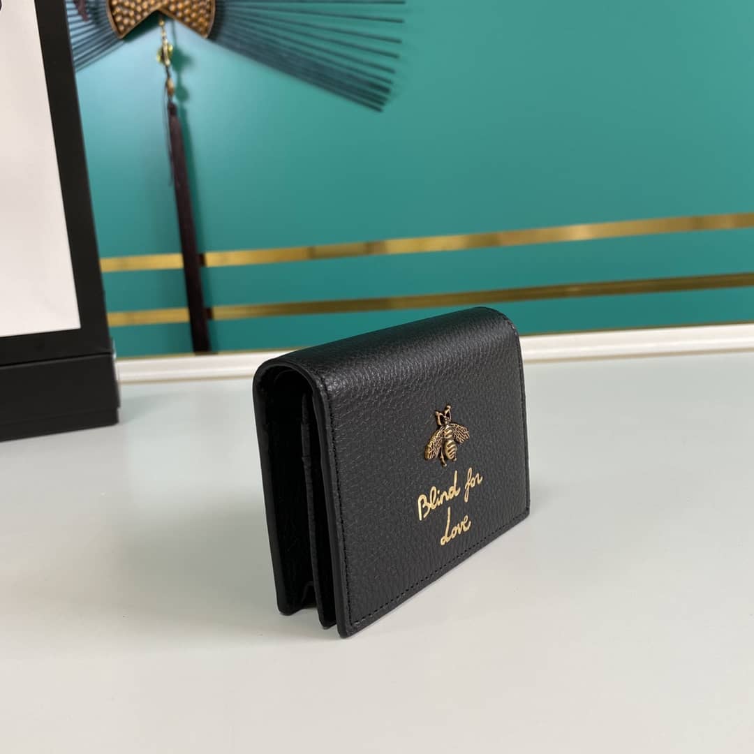Best Replica Gucci Animalier Bee Leather Card Case Replica 460185 - Colareps