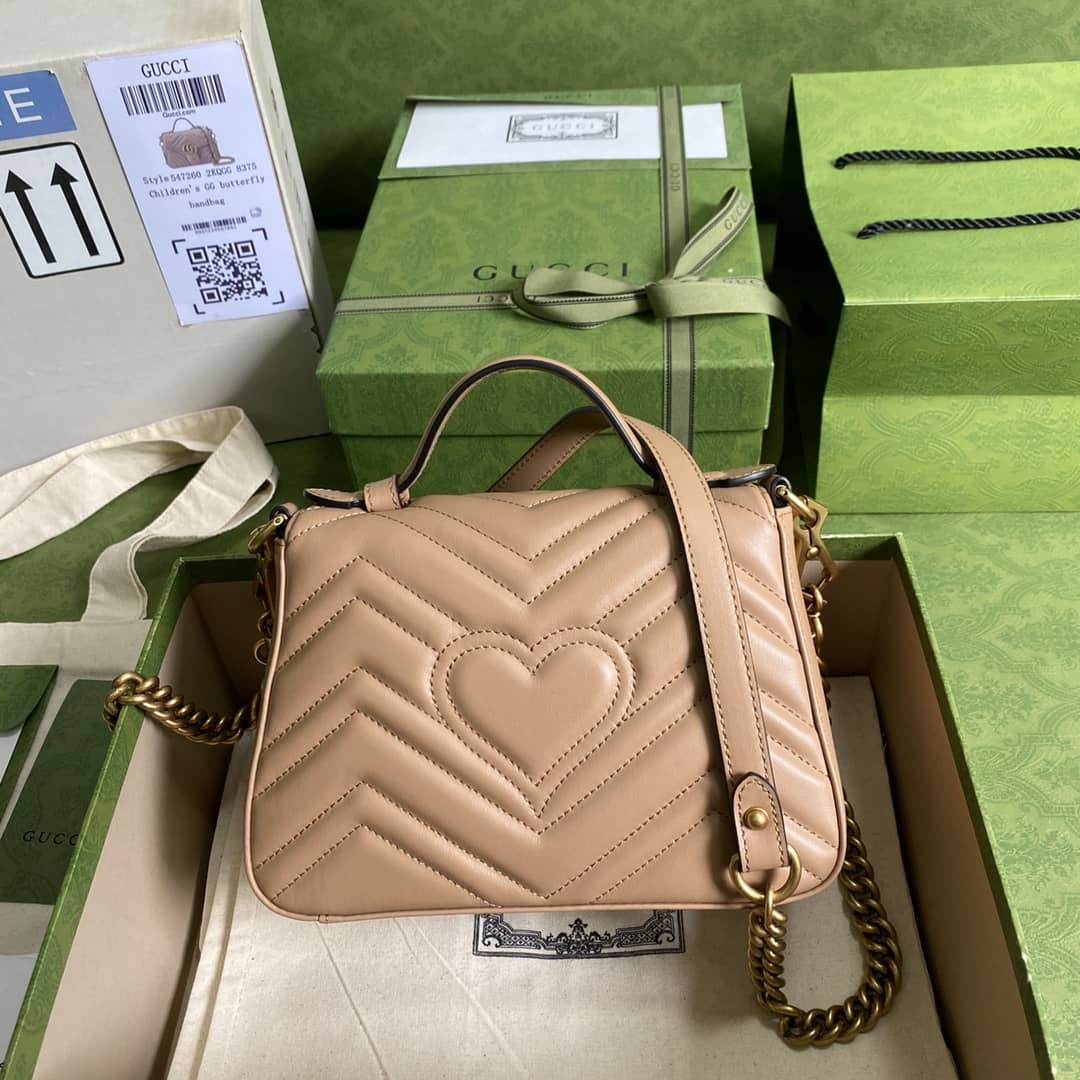 Best Replica Gucci GG Marmont Mini Leather Top Handle Crossbody Bag 547260 Replica - Colareps