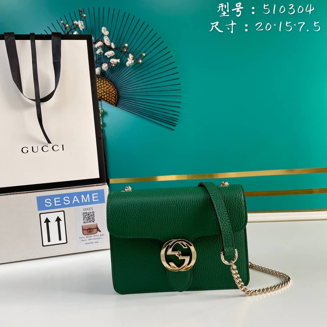 Best Replica Gucci Interlocking Leather Chain Crossbody Bag Replica 510304 - Colareps