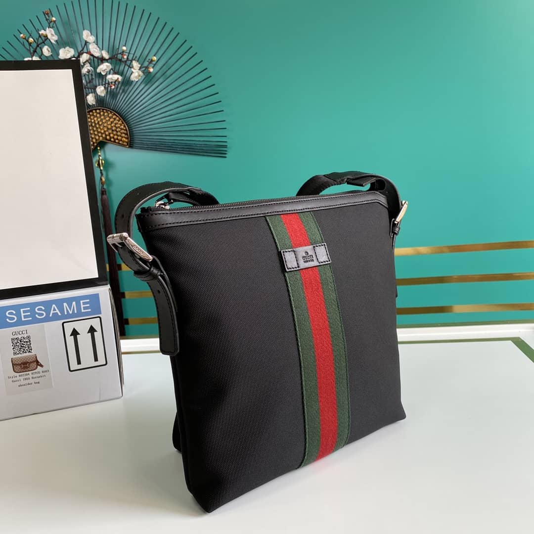 Best Replica Gucci Web GG Supreme Flat Messenger Bag Replica 471454 - Colareps