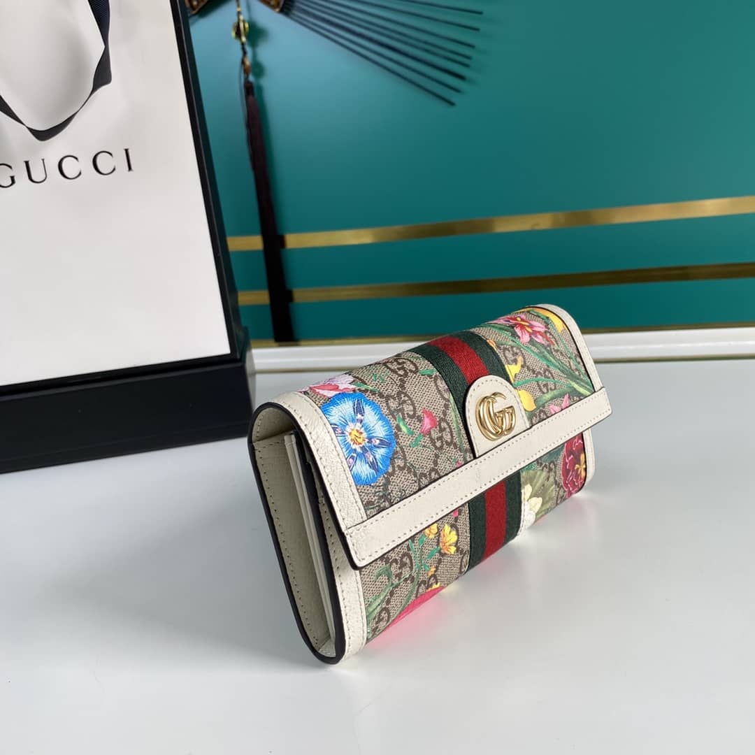 Best Replica Gucci Flora Print Continental Long Wallet 523153 - Colareps