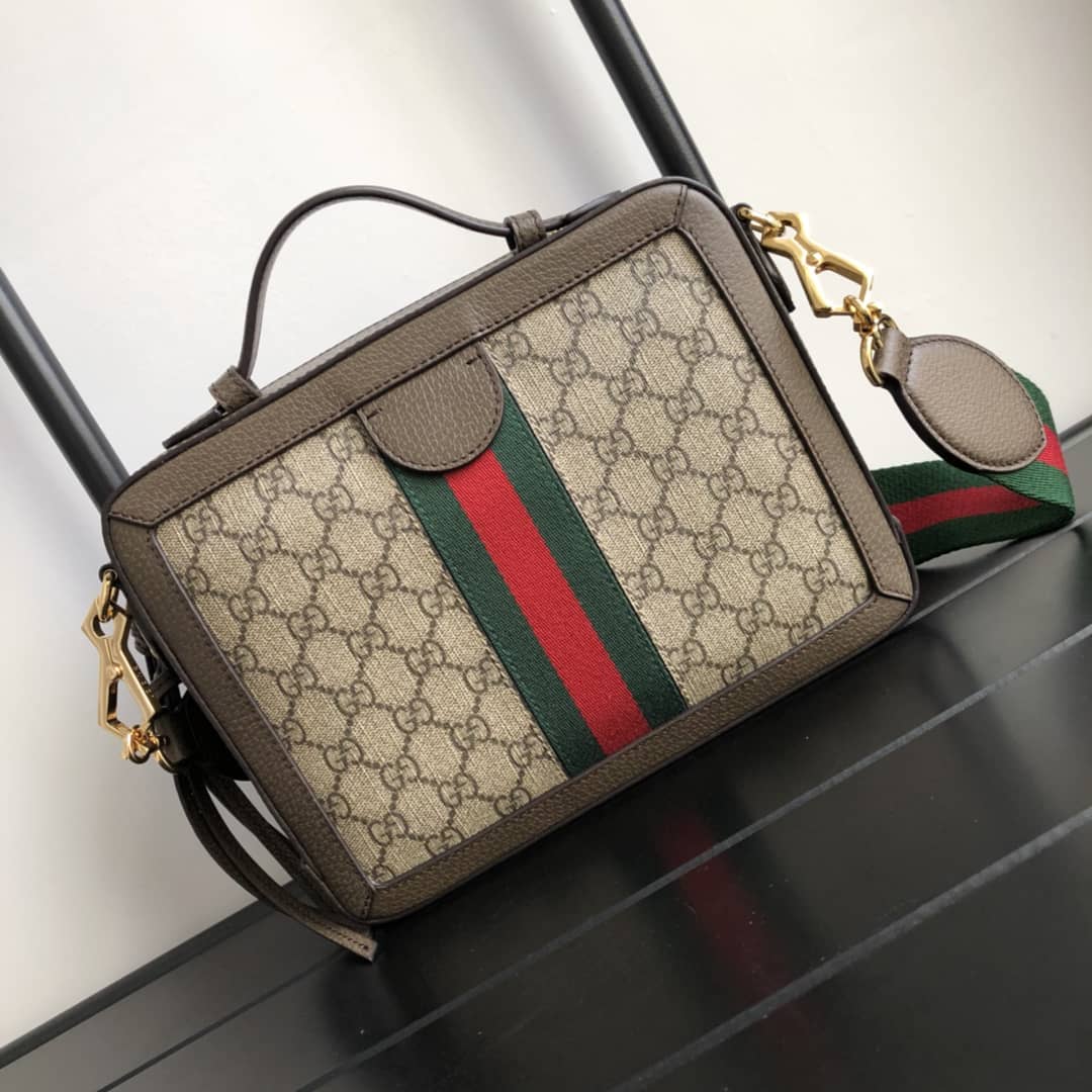Best Replica Gucci Ophidia Small GG Shoulder Bag Replica Brown 550622 - Colareps