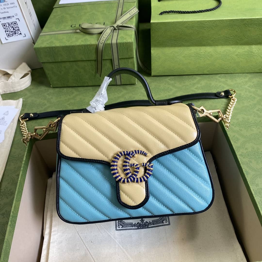 Best Replica Gucci Marmont GG Mini Top Handle Bag Replica 583571 - Colareps