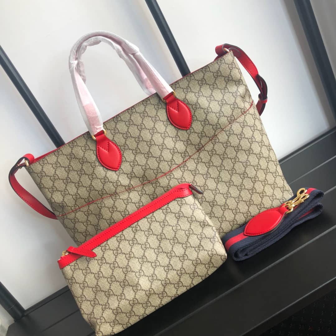 Best Replica Gucci Soft GG Supreme Baby Changing Bag Replica Red 457356 - Colareps
