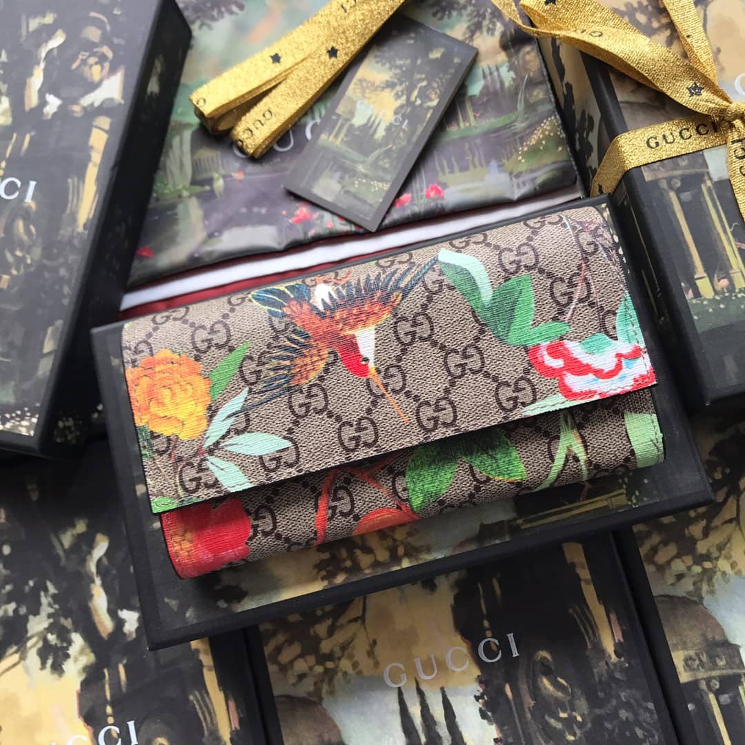 Best Replica Gucci GG Supreme Tian Continental Wallet Replica 424892 - Colareps