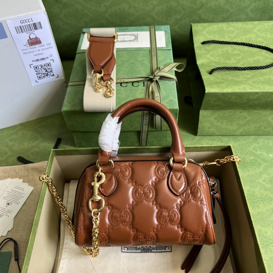Best Replica Gucci GG Matelassé Leather Top Handle Shoulder Bag 702251 Replica - Colareps