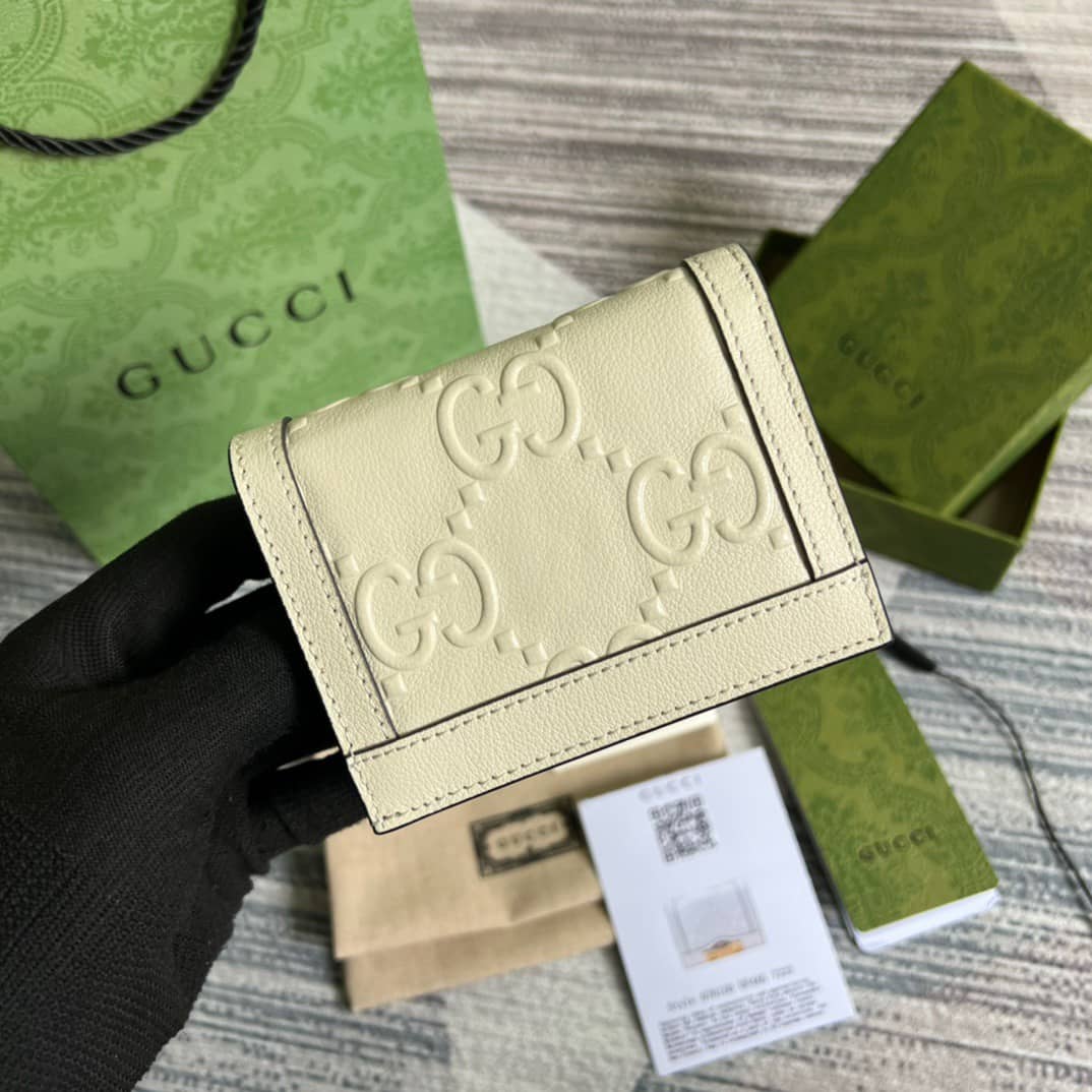 Best Replica Gucci GG Card Case Wallet White 676150 Replica - Colareps