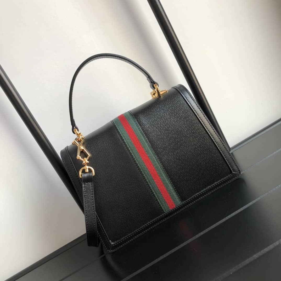 Best Replica Gucci Ophidia Small Top Handle Bag Replica Black 651055 - Colareps