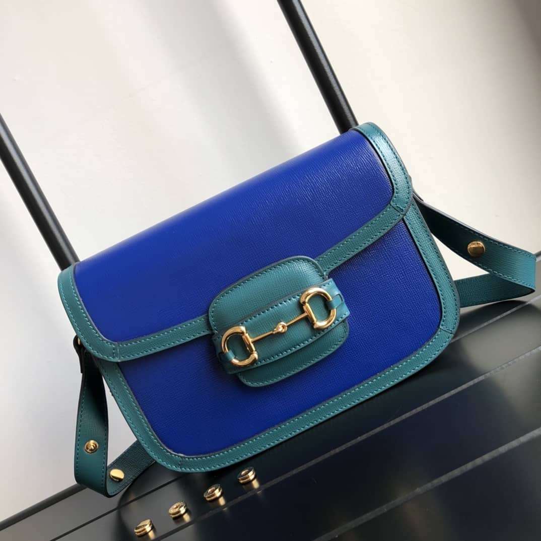 Best Replica Gucci Horsebit 1955 Shoulder Bag Replica Blue 602204 - Colareps