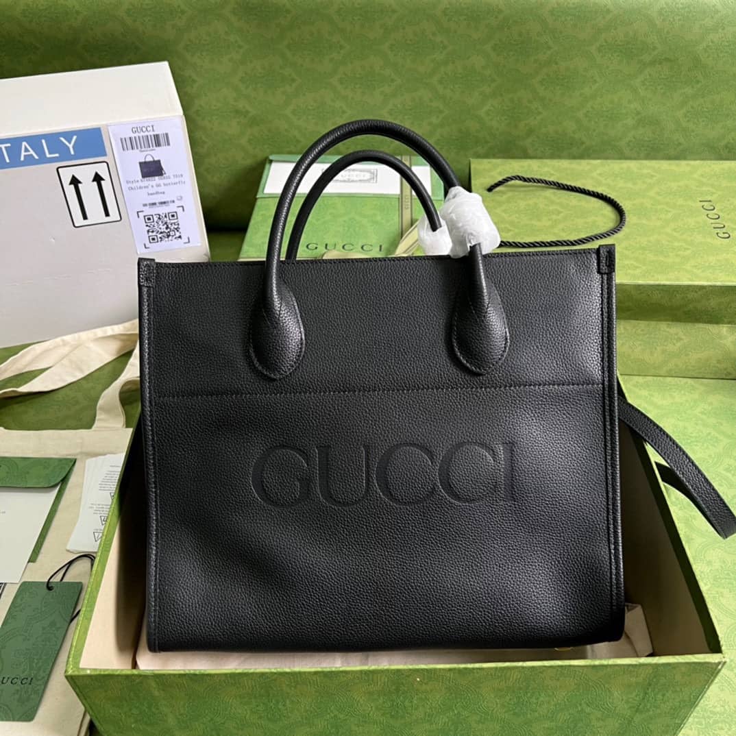 Best Replica Gucci Small Leather Tote With Gucci Logo 674822 Replica Bag - Colareps