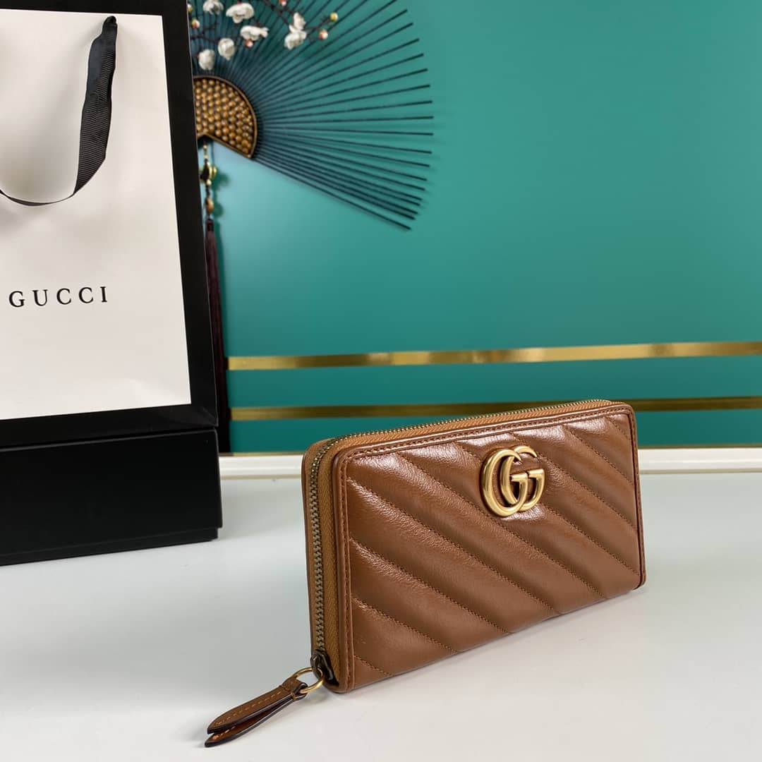 Best Replica Gucci GG Marmont Large Zip Around Wallet Replica 443123 - Colareps