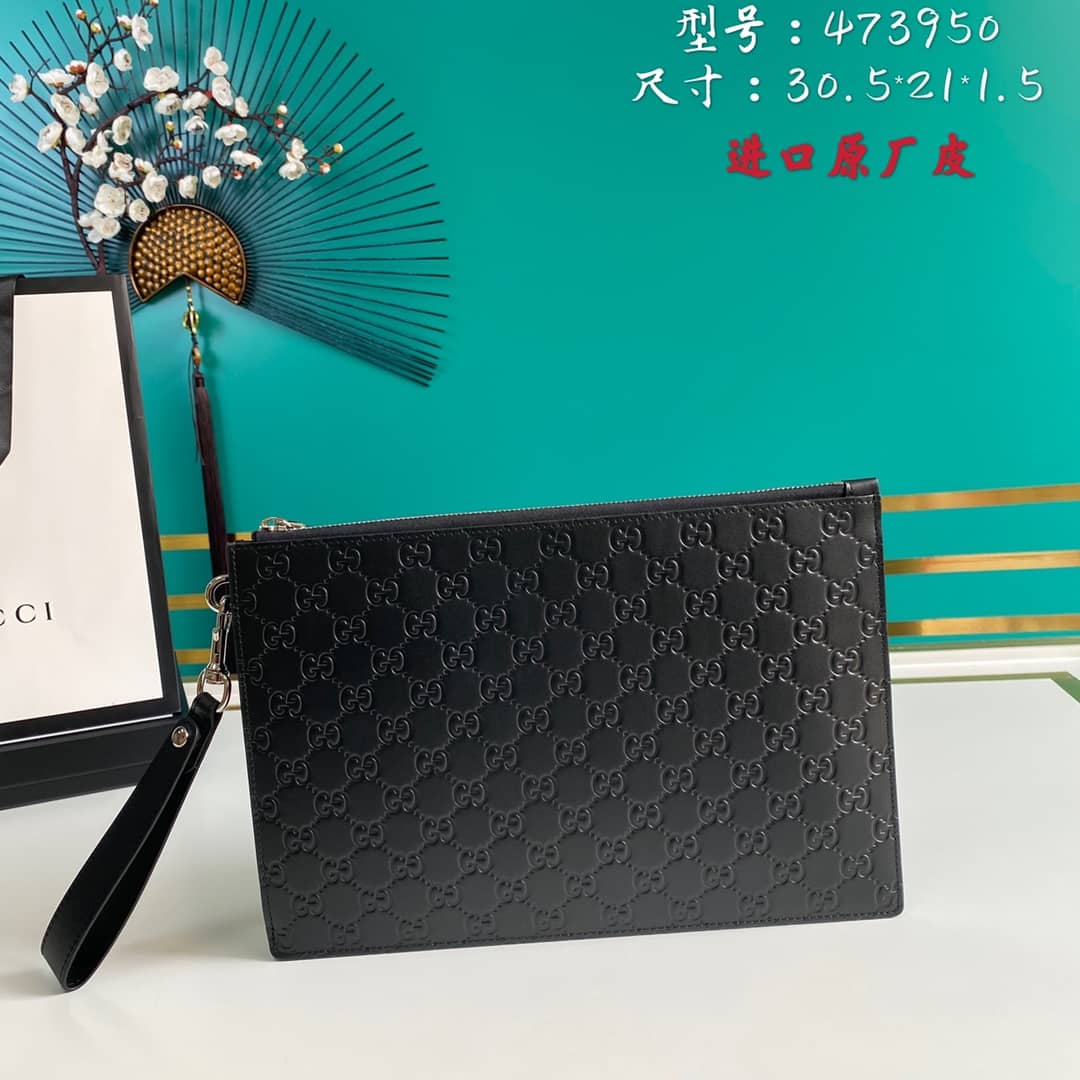 Best Replica Gucci Mens Signature Soft Pouch Replica 473950 - Colareps