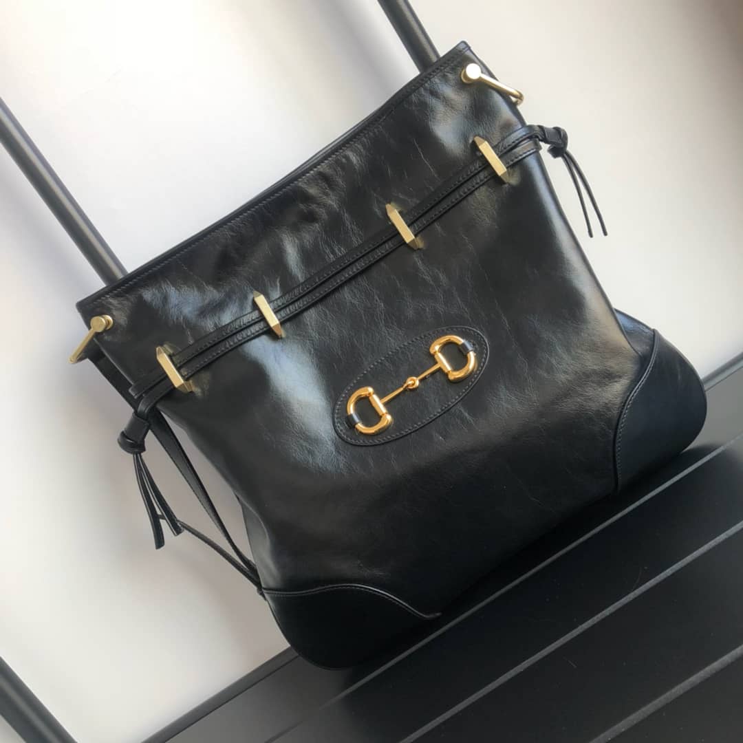 Best Replica Gucci 1955 Horsebit Messenger Bag Replica Black 602089 - Colareps