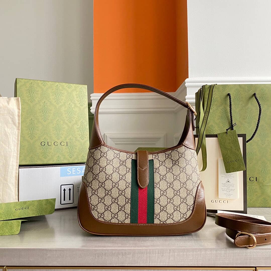 Best Replica Gucci GG Jackie 1961 Mini Shoulder Bag Replica Brown 637092 - Colareps