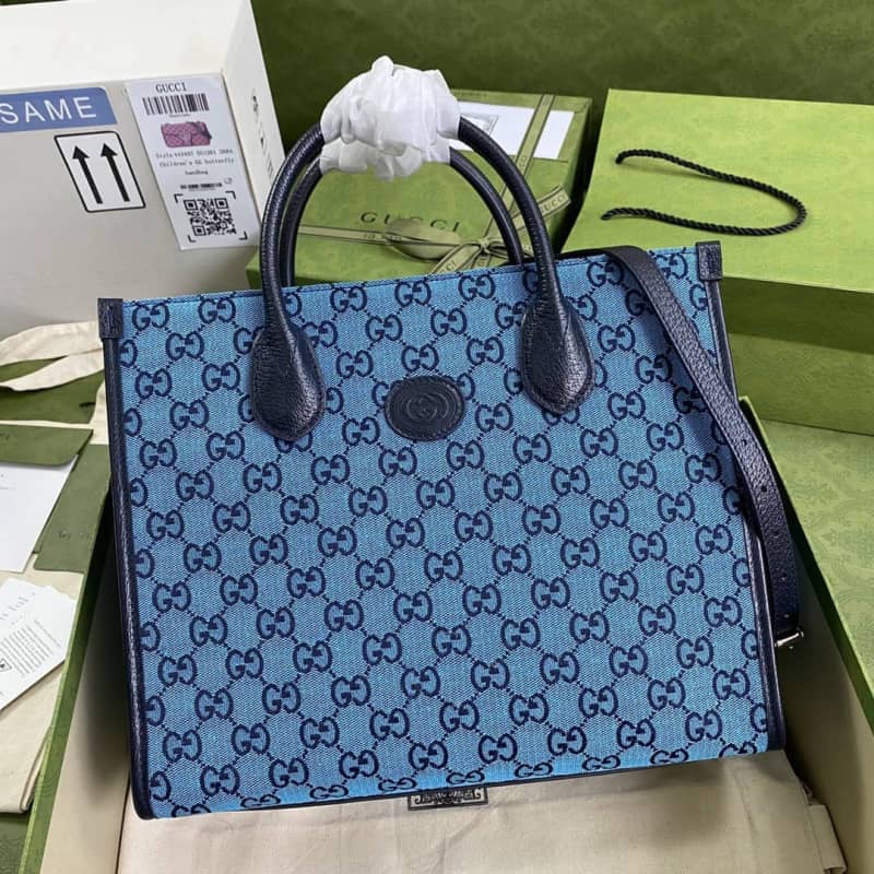 Best Replica Gucci Les Pommes Large Tote Replica Blue 659980 - Colareps
