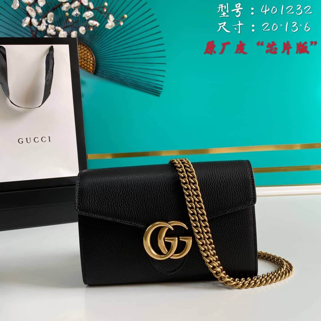 Best Replica Gucci GG Marmont Shoulder Bag Chain Wallet Replica 401232 - Colareps
