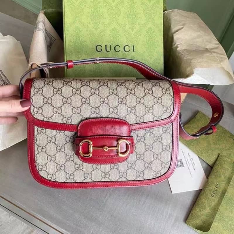 Best Replica Gucci Horsebit 1955 Shoulder Bag Replica Red 602204 - Colareps