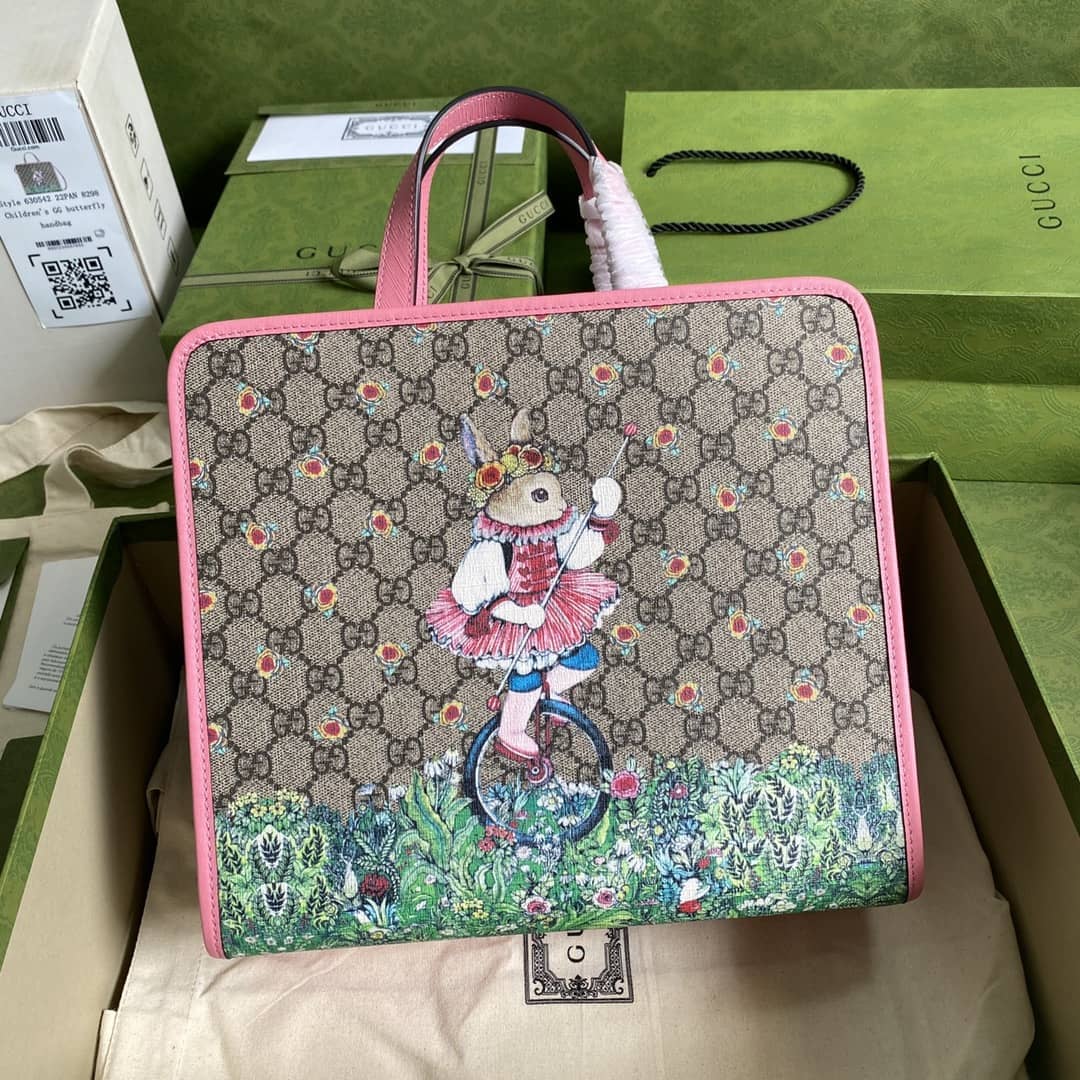 Best Replica Gucci Children Rabbit Print 605614 Replica Tote Bag - Colareps