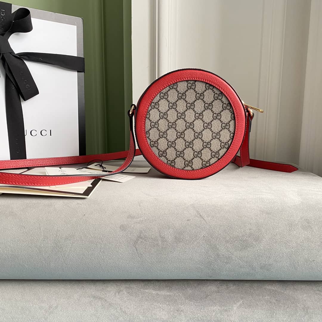 Best Replica Gucci Ophidia Mini Round Shoulder Bag Replica Red 550618 - Colareps