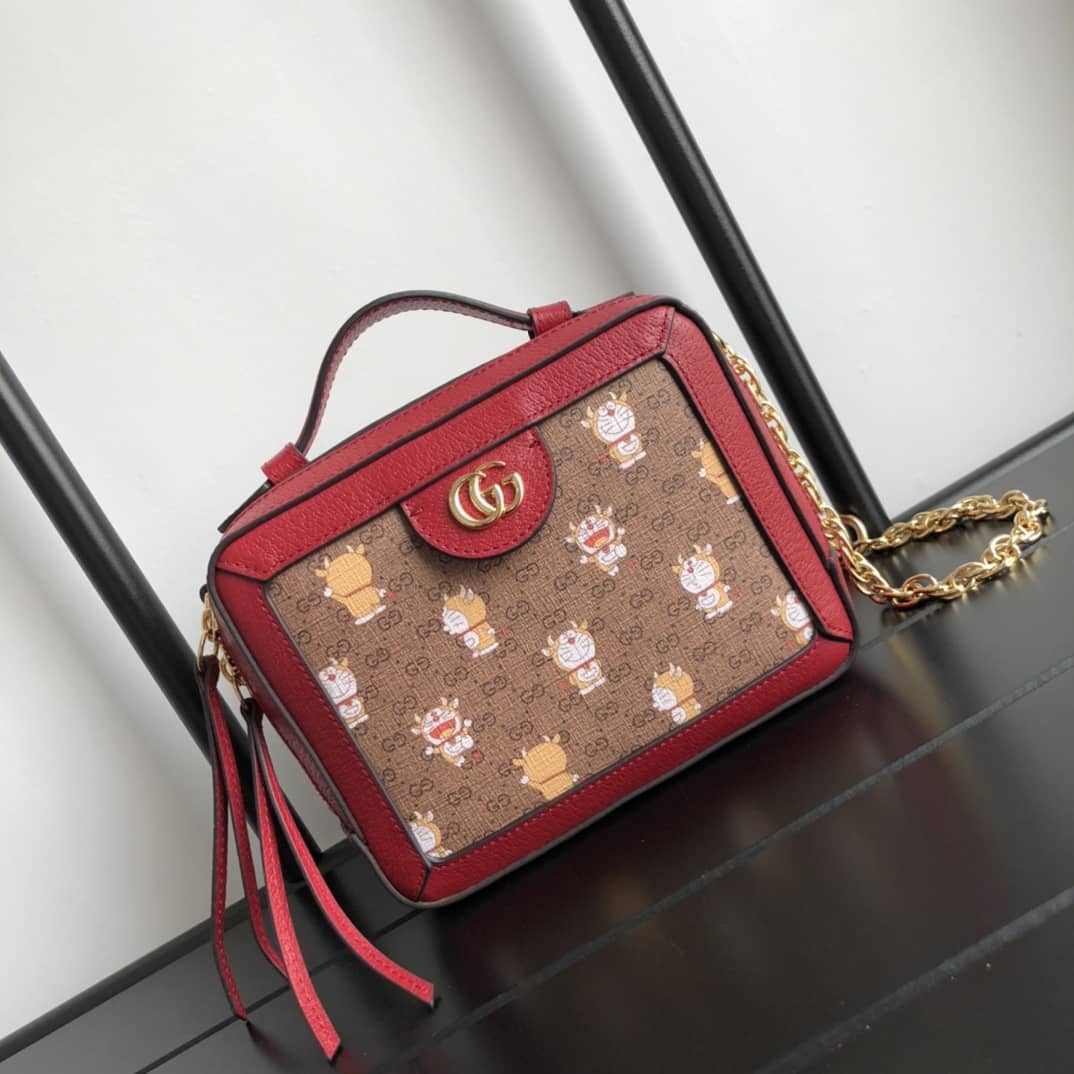 Best Replica Gucci Doraemon GG Supreme Collaboration Camera Bag Replica 655596 - Colareps