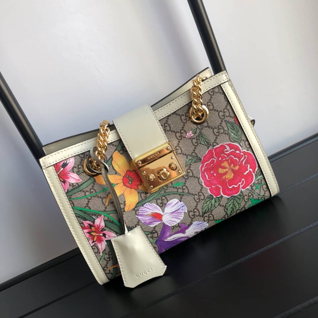 Best Replica Gucci Padlock Small GG Supreme Canvas Shoulder Bag Replica Colorful 498156 - Colareps