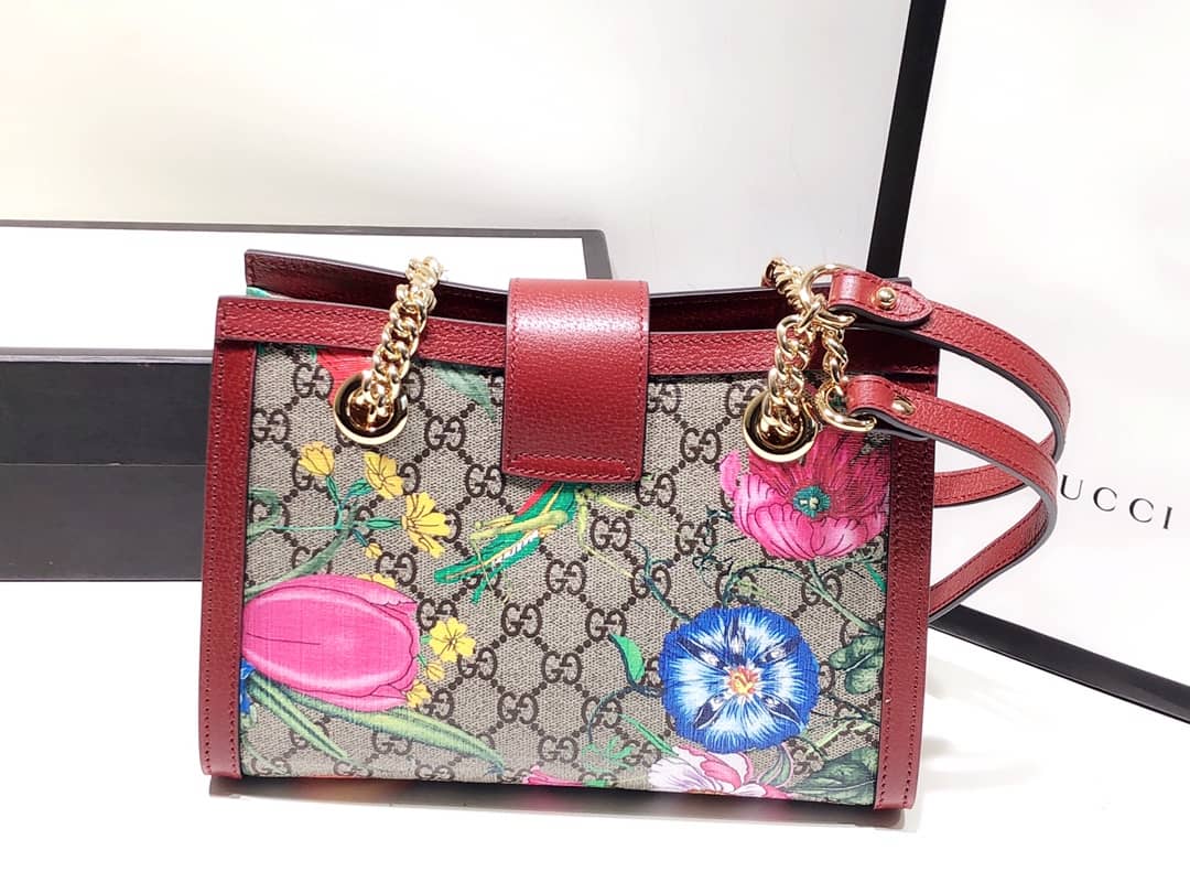 Best Replica Gucci Padlock Small GG Supreme Canvas Shoulder Bag Replica Red 498156 - Colareps
