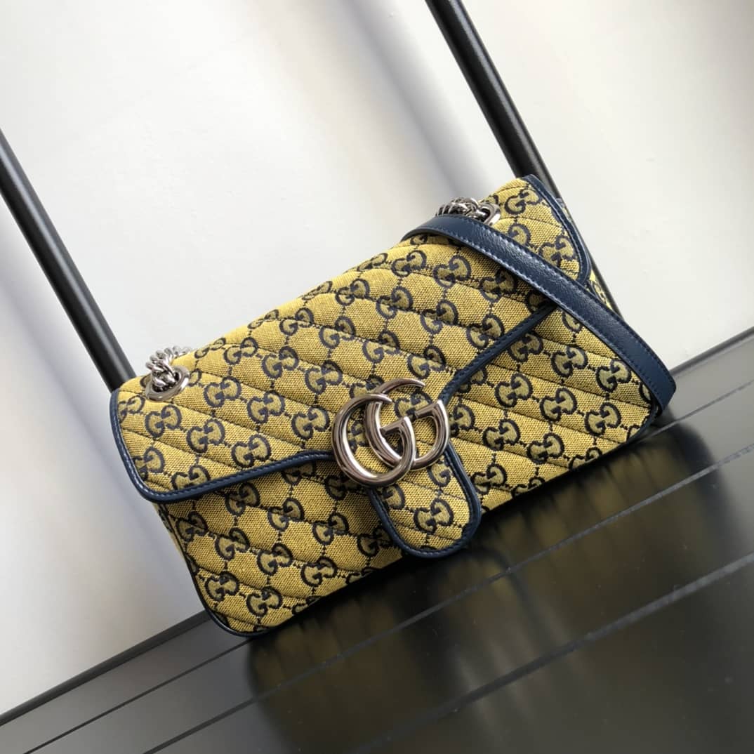 Best Replica Gucci GG Marmont Matelasse Shoulder Bag Replica Yellow 443497 - Colareps