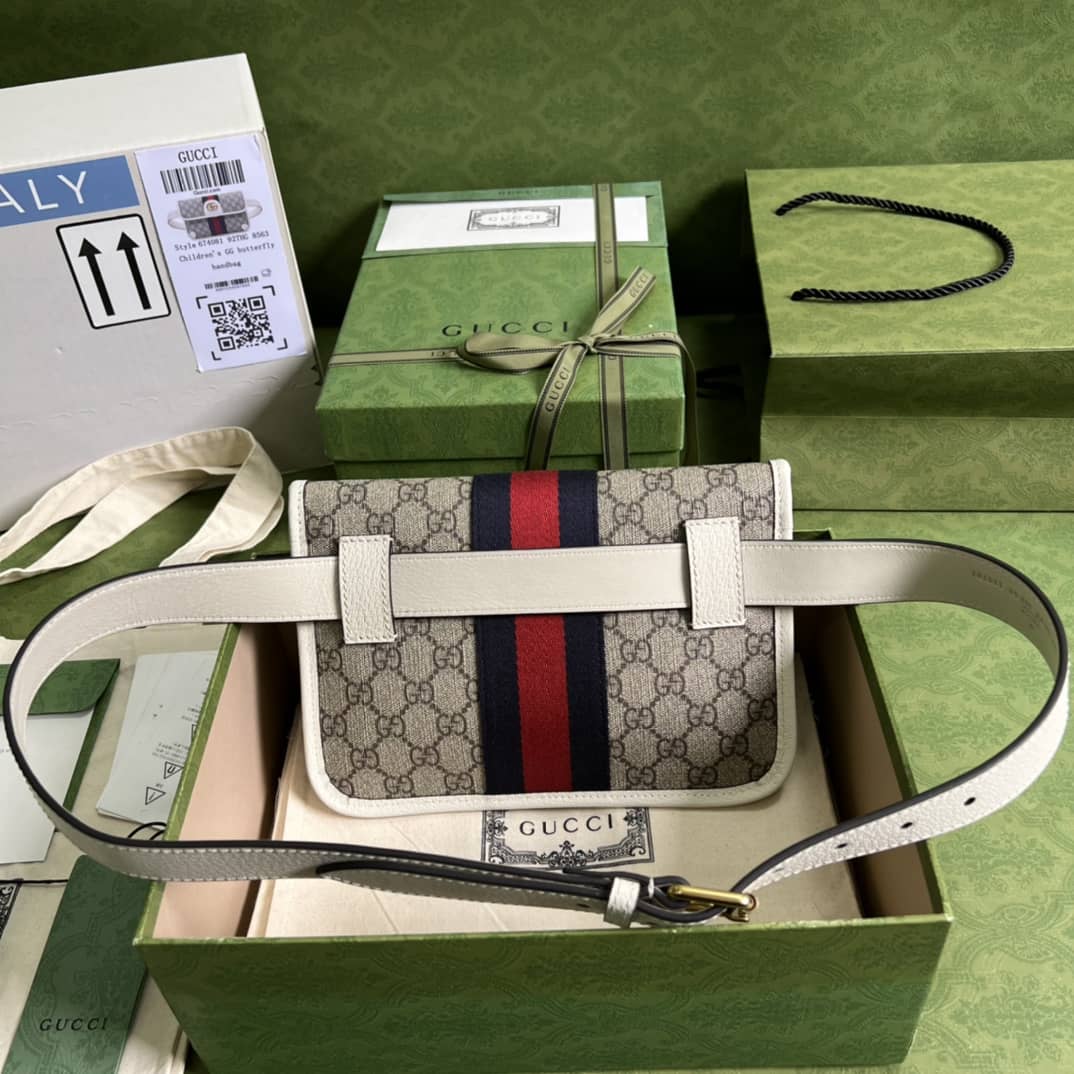Best Replica Gucci Ophidia White 674081 Replica Belt Bag - Colareps