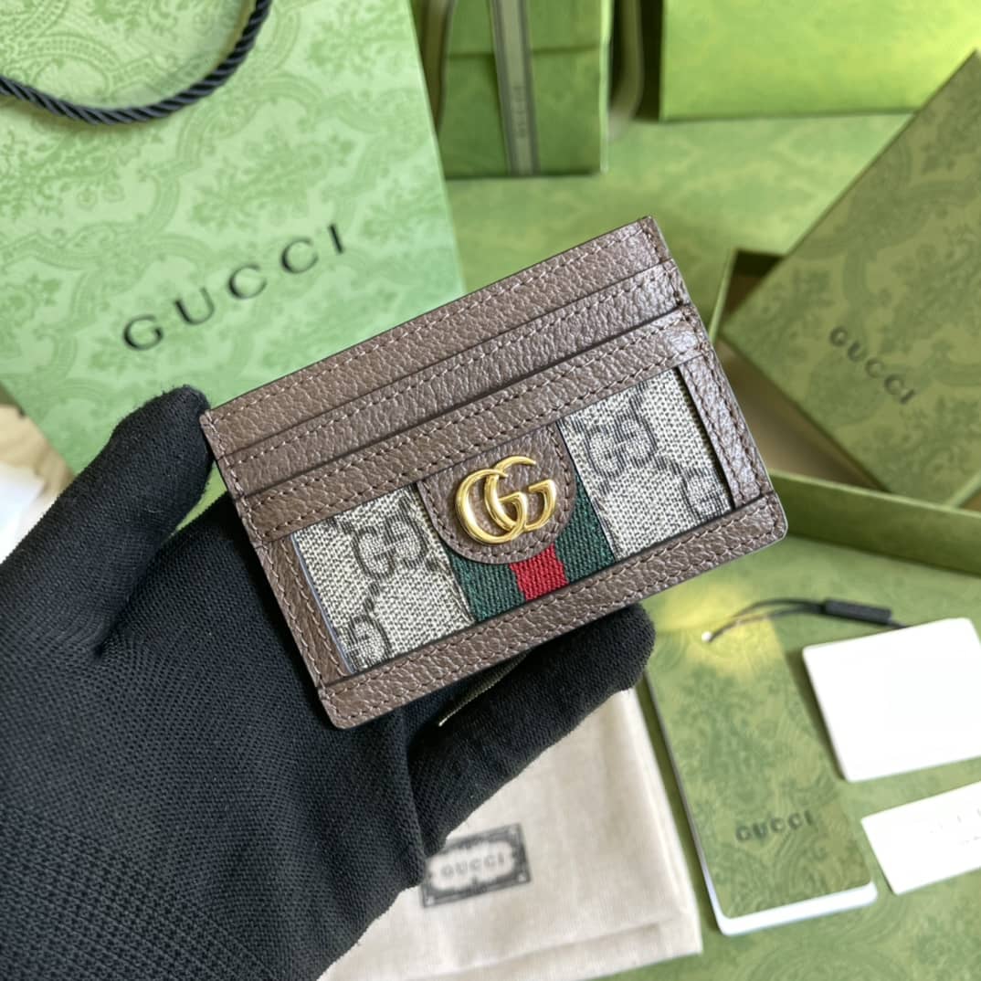 Best Replica Gucci GG Supreme Ophidia Holder Card Case Replica 523159 - Colareps