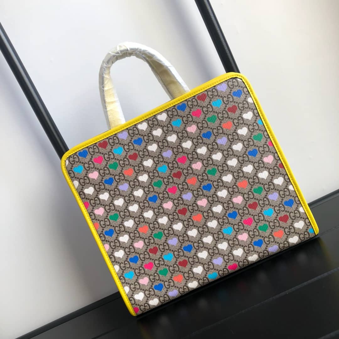 Best Replica Gucci GG Supreme Kids Girl Tote Replica Yellow 605614 - Colareps