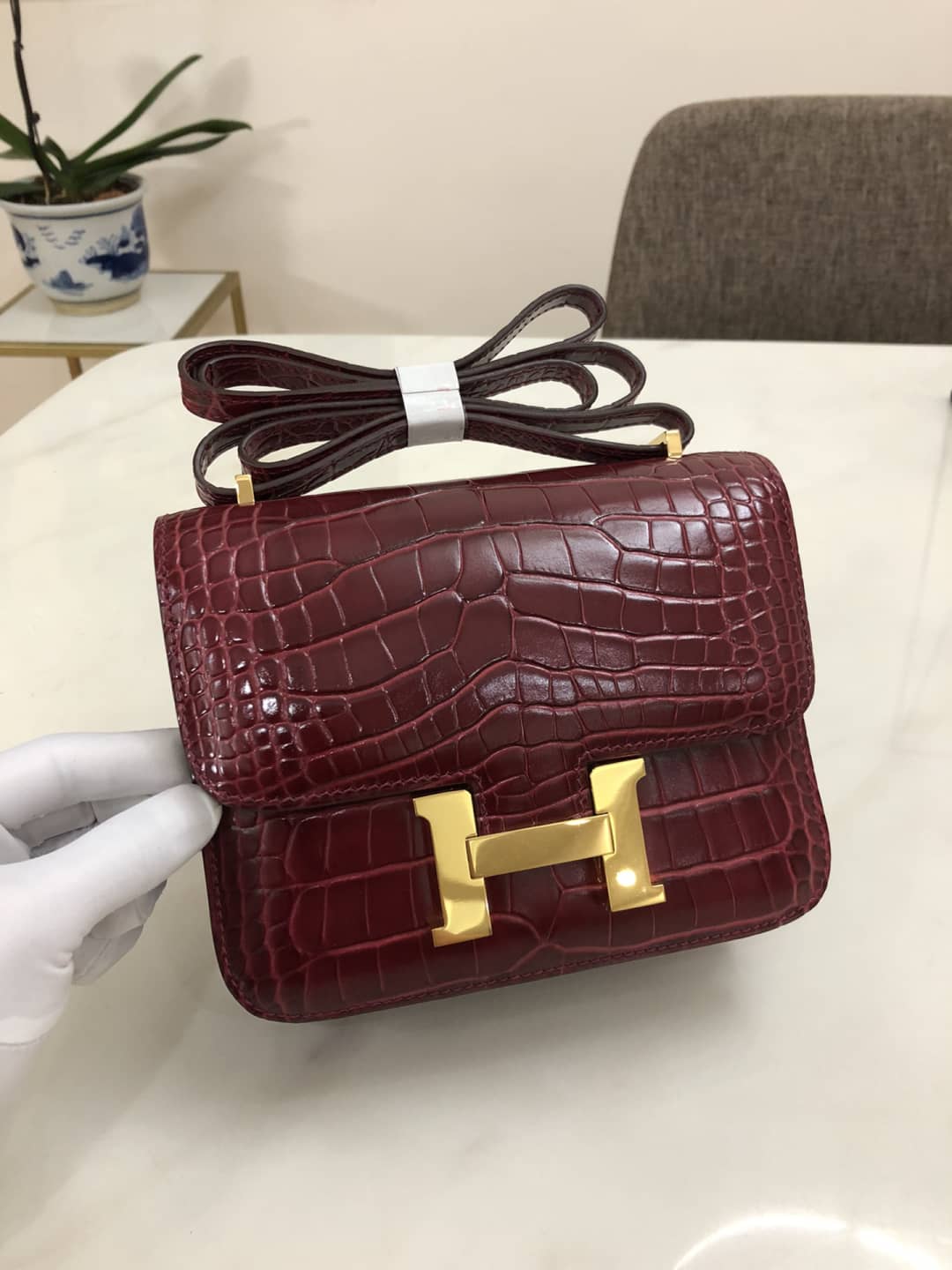 Best Replica Hermes Replica Constance 18CM Crocodile Shiny Bag - Colareps
